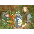 Art HECTOR CAFFIERI Golden Hair and Powder Blue...