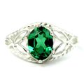 Russian Nanocrystal Emerald, 925 Sterling Silve...