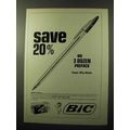 1970 Bic Pens Ad - Save 20% on 3 Dozen Prepack