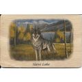 Wooden Postcard Slave Lake Alberta with Wolf Mo...