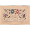 To My Dear Wife Showing 2 Flowers Silk Postcard...