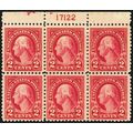 554, Mint VF NH 2¢ Plate Block of Six With Star...