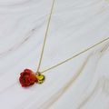 Rose Bud Love Heart Necklace