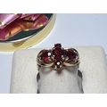Estate 1.25ctw Pear &Rd Natural Garnet 10Kt Yel...