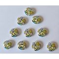10 Flower Pattern Two Hole Wooden Round Buttons...