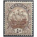Bermuda 1910 SG44 1/4d Brown Mounted Mint...