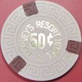 Harveys. 50¢ Casino Chip. Lake Tahoe, NV. Y60.
