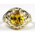 Golden Yellow CZ, 10KY Gold Ring, R004