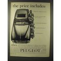 1960 Peugeot Car Ad - the price includes: