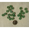 LL25 Green 4 Hole Round Shirt Buttons 9mm 3/8 R...
