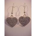 Silver Heart Earrings Glitter Heart Pierced Dan...