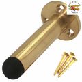 SOLID BRASS CYLINDER DOOR STOP WITH ROSE & SCRE...