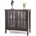 Brown Wood Sideboard Buffet Cabinet with Glass ...