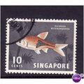 SINGAPORE 1962 10c HARLEQUIN FISH SG 69 FINE USED