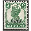 Chamba (ICS) 1942 SG110 9 pies Green Mounted Mi...