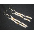 Delicate coffee and cream colour two strand gla...