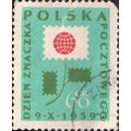 POLAND, Stamp Day, Flower, blue 1959, 60 Gr