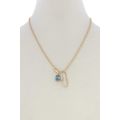 Oval Shape Rhinestone Charm Necklace