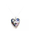 Paua Shell Heart Pendant on a Silver Plated Nec...