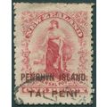 Penrhyn Island 1902 1d carmine Perf 14 SG5 used