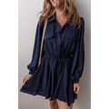 Navy Blue Solid Chest Pockets Tunic Shirt Mini ...