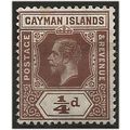 Cayman Isalnds 1913 SG40 1/4d Brown Mounted Min...