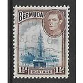 BERMUDA 1945 1 1/2d Lt BLUE AND PURPLE BROWN SG...