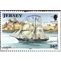 JERSEY, SHIP, Tickler, brigantine, 1858, blue 1992, 16p, #3