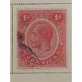 Jamaica KGV 1916 1d Scarlet Used SG 58a postage...