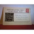 SYMONDS YAT, HEREFORDSHIRE used LETTERCARD Harv...