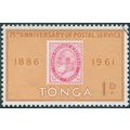 Tonga 1961 1d carmine & brown-orange Tongan Pos...