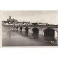 B&W Postcard - The Bridge over the Loire & Cath...
