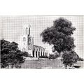 B&W Postcard - St Mary & All Saints church Foth...