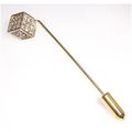 Pin #007 tie stick lapel gold tone crystal cube...