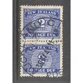 NewZealand.D43 2d Bright Blue Pair.Fine Used.Nov15