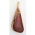 Red Speckled Hematite Bronze Wire Wrap Gemstone...