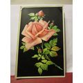 LOVELY PINK ROSE flower used antique postcard M...