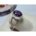 2.25ct Oval Natural Amethyst bezel Sterling Sil...