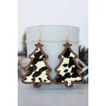 Black Christmas Tree Shape Pattern Print Dangle...