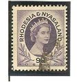 Rhodesia & Nyasaland QEII 1954 9d Violet Used S...