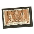 Gambia KGVI 1937 Coronation 1d Yellow Brown Use...