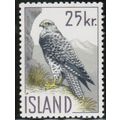 1960 Iceland - Bird (gyrfalcon) 25.00kr - Sc# 3...