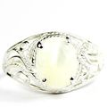 Mother of Pearl, 925 Sterling Silver Ladies Rin...