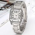 Women's Silver Tone Rhinestone Analog Dress Watch