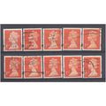 BULK STOCK.(1st) Bright Orange-Red x 10.Type Un...