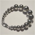 Bracelet #82 graduated metal beads 7.5 in chunk...