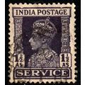 India 1941 King George VI SERVICE 1 1/2A Used S...