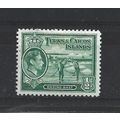 Turks&Caicos.SG195 1/2d Raking Salt (Green).Col...