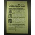 1918 Metropolitan Magazine Ad - 3 features you ...
