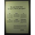 1964 Xerox Corporation Ad - How To Read a Job Spec